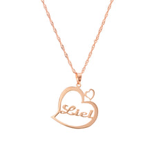 画像をギャラリービューアに読み込む, Double Heart Custom Inside Text Necklace