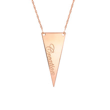 Lade das Bild in den Galerie-Viewer, Vertical Triangle Inscription Necklace