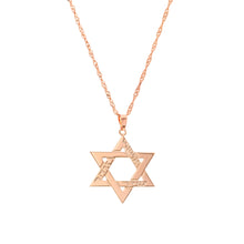 Load image into Gallery viewer, Magen David Star Inscription Necklace