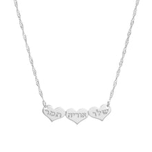 Load image into Gallery viewer, Triple Heart Inscription Necklace