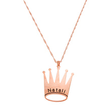 Load image into Gallery viewer, Crown Inscription Necklace