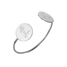 Load image into Gallery viewer, Double Circle Bangle Custom Inscription Bracelet