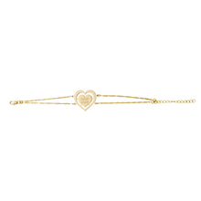Load image into Gallery viewer, Double Chain Heart Custom Inscription Bracelet