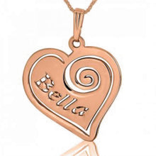 Load image into Gallery viewer, Heart Swirl with Inscription Custom Necklace