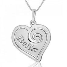 Load image into Gallery viewer, Heart Swirl with Inscription Custom Necklace