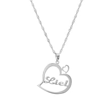 画像をギャラリービューアに読み込む, Double Heart Custom Inside Text Necklace
