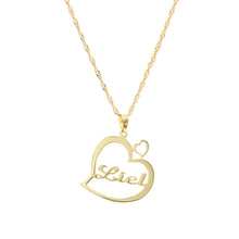 画像をギャラリービューアに読み込む, Double Heart Custom Inside Text Necklace
