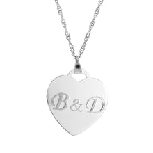 画像をギャラリービューアに読み込む, Custom Inscription Heart Charm Necklace
