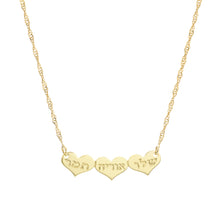 Load image into Gallery viewer, Triple Heart Inscription Necklace
