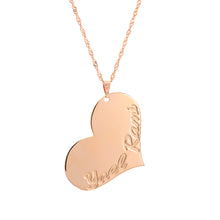 Load image into Gallery viewer, Hanging Heart Pendant Inscription Necklace
