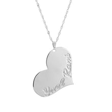Load image into Gallery viewer, Hanging Heart Pendant Inscription Necklace
