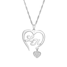 画像をギャラリービューアに読み込む, Custom Heart Necklace with Rhinestone Heart Charm
