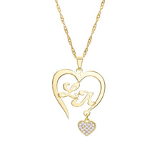 画像をギャラリービューアに読み込む, Custom Heart Necklace with Rhinestone Heart Charm

