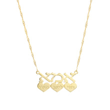 Lade das Bild in den Galerie-Viewer, Custom Text Necklace with Triple Heart Embellishment

