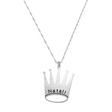 Load image into Gallery viewer, Crown Inscription Necklace
