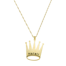Load image into Gallery viewer, Crown Inscription Necklace
