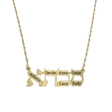 Load image into Gallery viewer, Custom Text Necklace with Inner Letter Inscriptions
