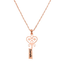 Load image into Gallery viewer, Key Charm Inscription Necklace
