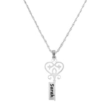 Load image into Gallery viewer, Key Charm Inscription Necklace

