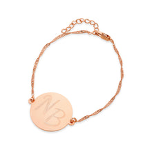 Load image into Gallery viewer, Flat Circle Pendant Inscription Bracelet
