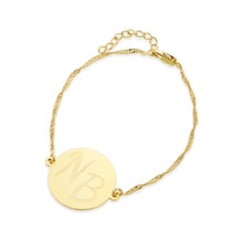 Load image into Gallery viewer, Flat Circle Pendant Inscription Bracelet
