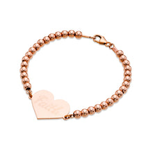 Load image into Gallery viewer, Beaded Heart Custom Inscription Bracelet
