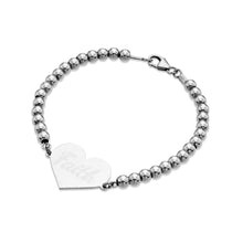 Load image into Gallery viewer, Beaded Heart Custom Inscription Bracelet
