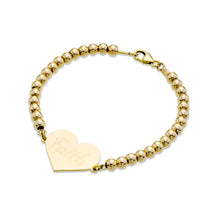 Load image into Gallery viewer, Beaded Heart Custom Inscription Bracelet
