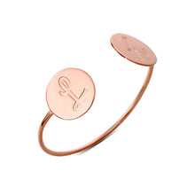 Load image into Gallery viewer, Double Circle Bangle Custom Inscription Bracelet
