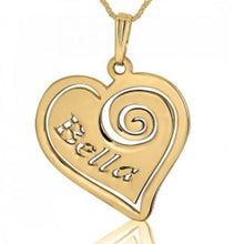 Load image into Gallery viewer, Heart Swirl with Inscription Custom Necklace
